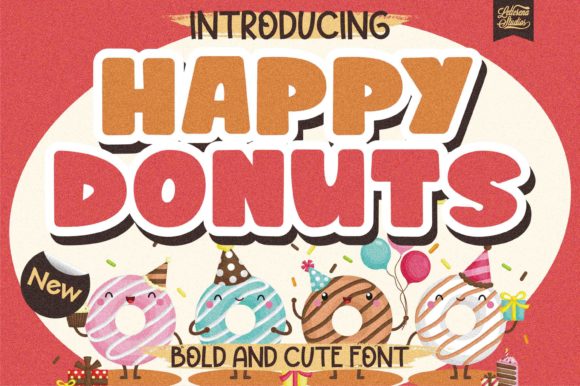 Happy Donuts: A Bold and Cute Display Font for Creative Makers